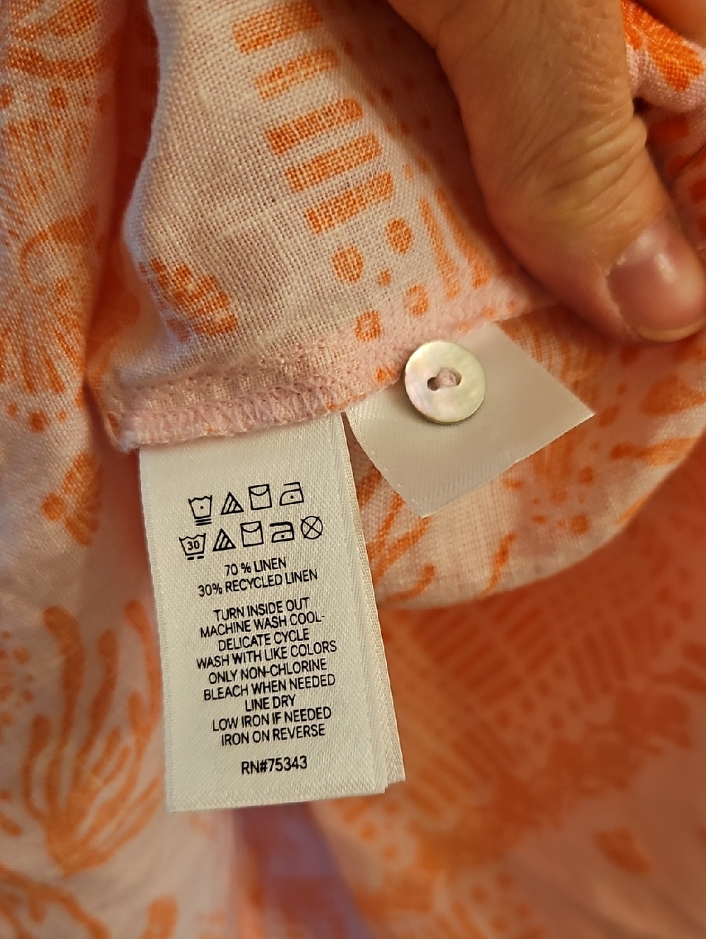 Sigrid Olsen Linen Coastal Tunic Button Down, L, Coastal Grandma, Euro, Swim - Picture 9 of 12